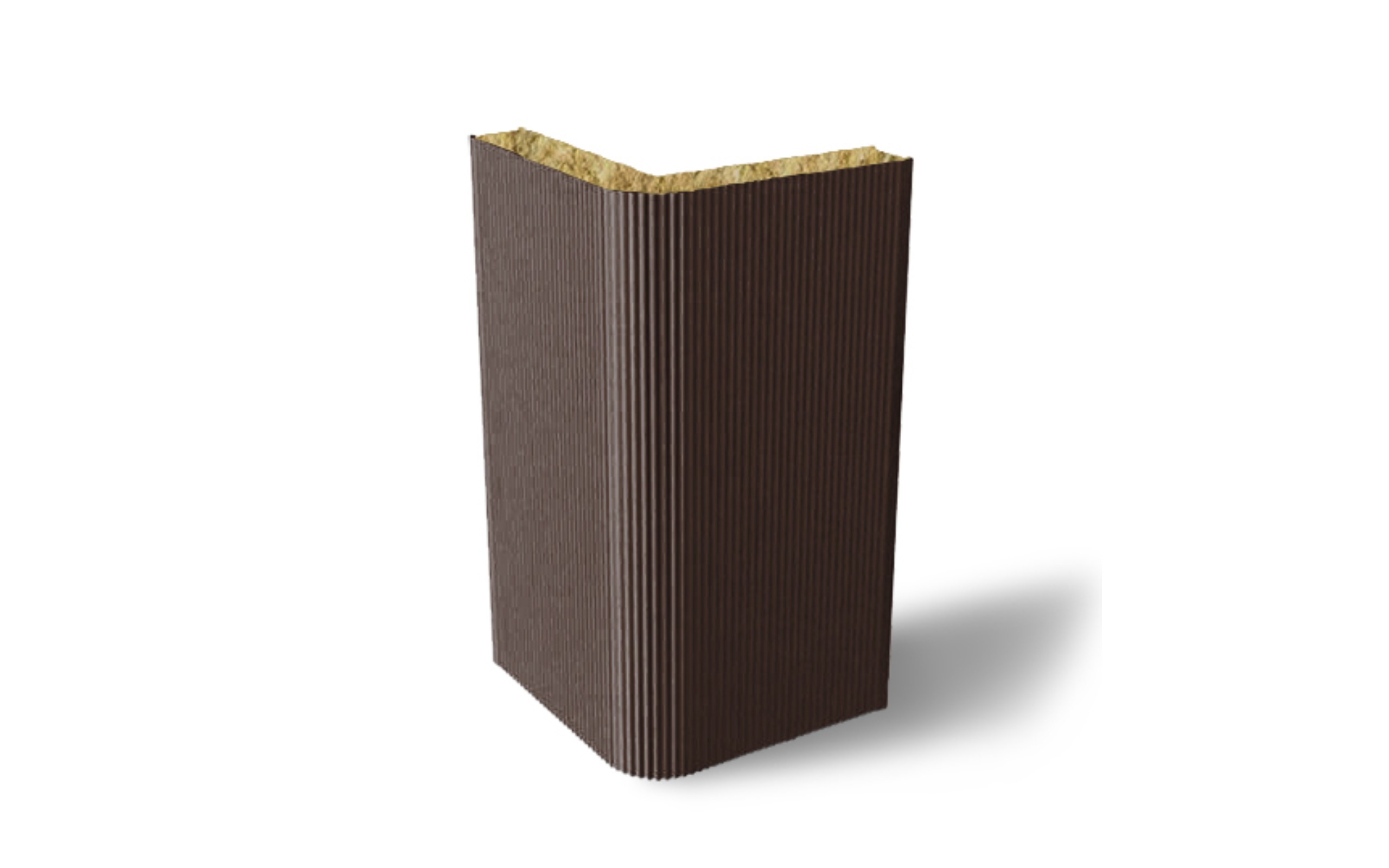 Вертикальная угловая сэндвич панель с минеральной ватой